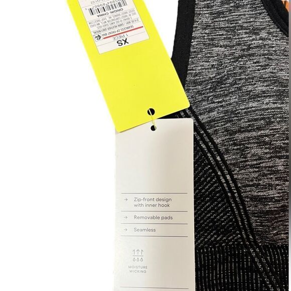 All In Motion Black And Gray Front Closure Sports Bra, Size XS, NWT - Picture 11 of 13